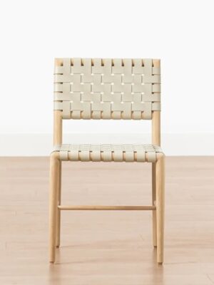Noah Dining Chair – Natural Oak | Woven Leather Seat