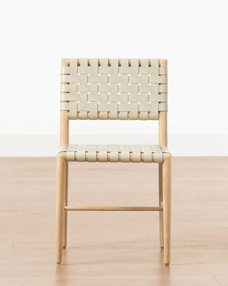 Noah Dining Chair – Natural Oak | Woven Leather Seat