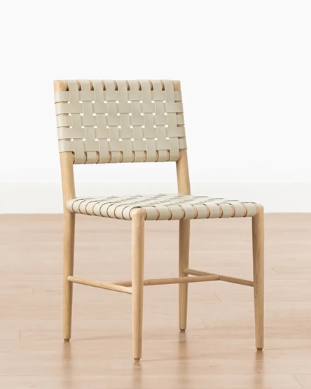 Noah Dining Chair – Natural Oak | Woven Leather Seat