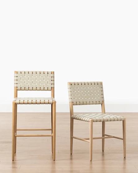 Noah Dining Chair – Natural Oak | Woven Leather Seat