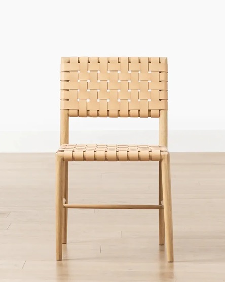 Noah Dining Chair – Natural Oak | Woven Leather Seat