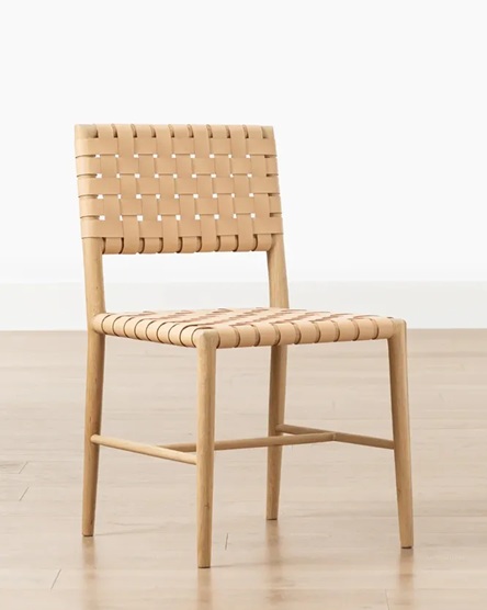 Noah Dining Chair – Natural Oak | Woven Leather Seat