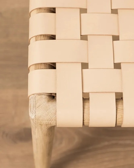 Noah Dining Chair – Natural Oak | Woven Leather Seat