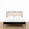 Nola Bed – Iron Frame | Textured Fabric Headboard