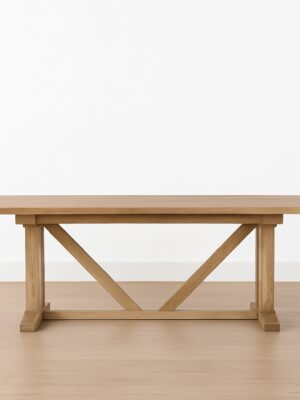 Portland Dining Table – Solid Oak Cross Frame