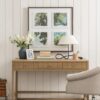 Ronan Desk – Natural Oak | Brass Knobs