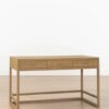 Ronan Desk – Natural Oak | Brass Knobs