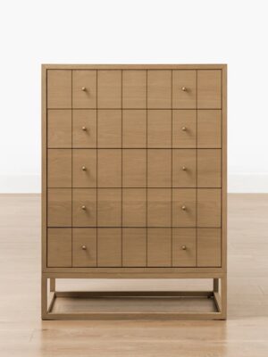 Ronan Tallboy – Natural Oak & Brass Knobs