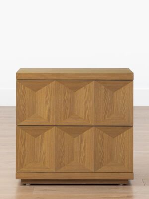 Sorrento Nightstand – Natural Oak Geometric Design