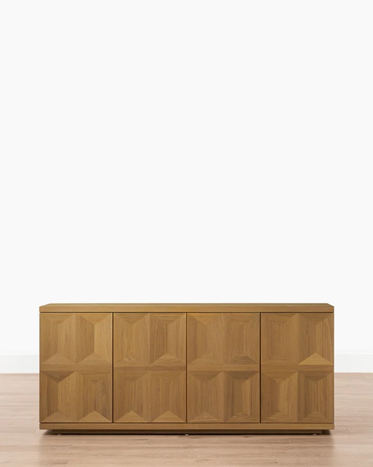 Sorrento Sideboard – Natural Oak Geometric Design
