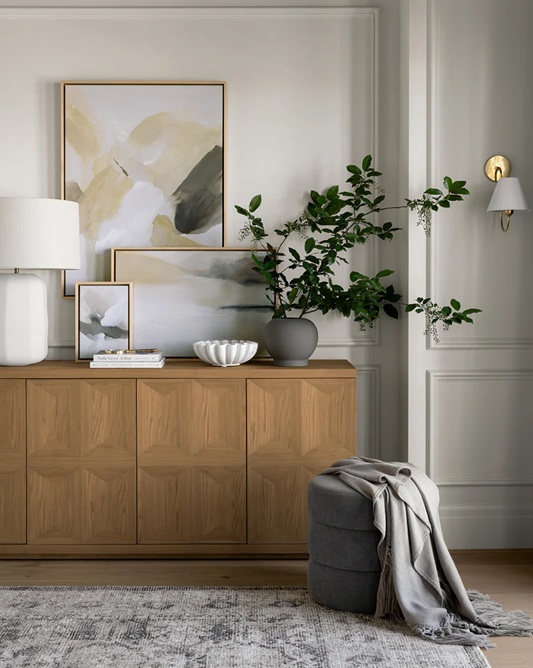Sorrento Sideboard – Natural Oak Geometric Design