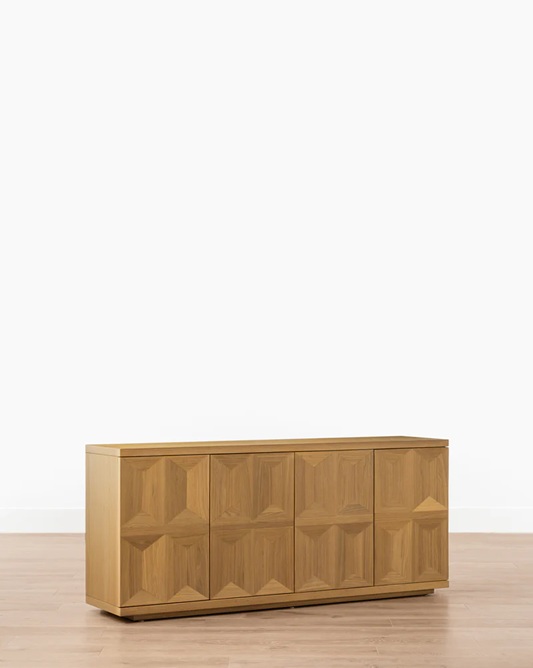 Sorrento Sideboard – Natural Oak Geometric Design