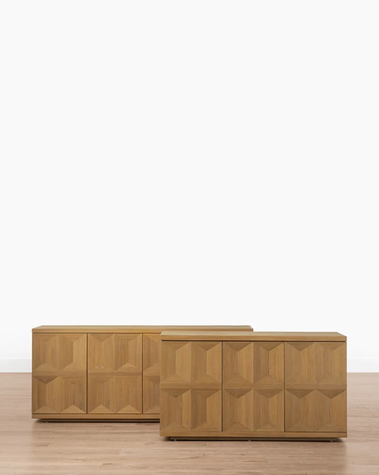 Sorrento Sideboard – Natural Oak Geometric Design
