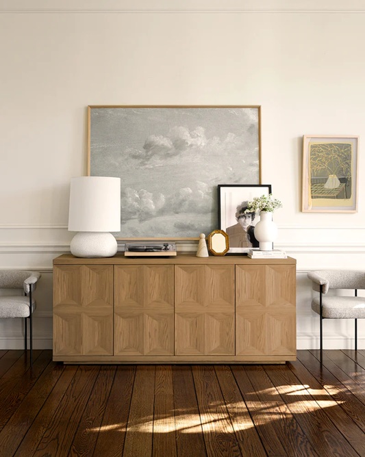 Sorrento Sideboard – Natural Oak Geometric Design