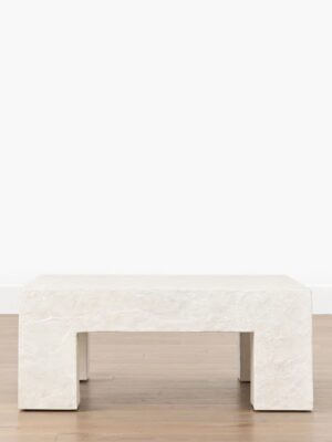 Sullivan Stone Coffee Table – Textured Limestone Finish