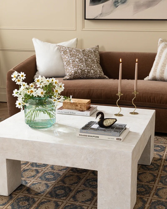Sullivan Stone Coffee Table – Textured Limestone Finish