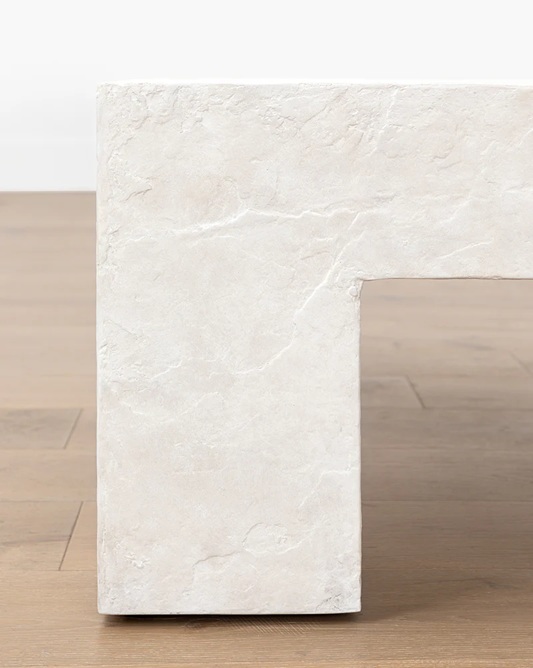 Sullivan Stone Coffee Table – Textured Limestone Finish