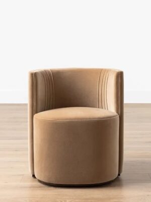Vienna Swivel Chair – Warm Caramel Velvet