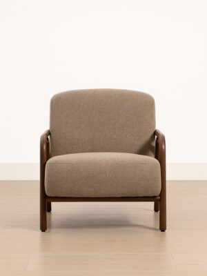 Gala Armchair – Walnut Frame | Mocha Upholstery