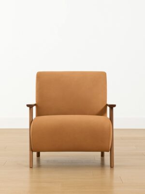 Kira Armchair – Tan Leather Finish