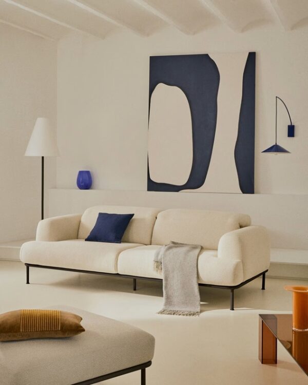 Delmar 3-Seater Sofa – Sandstone Fabric