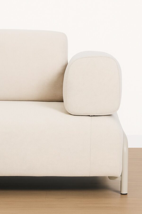 Deluna Chaise Lounge – Natural Cream Upholstery