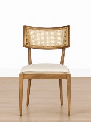 Brielle Dining Chair – Oak Frame | Rattan Backrest