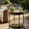 Solara Outdoor Bar Cart – Handwoven Rattan | Natural Weave Finish