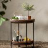 Solara Outdoor Bar Cart – Handwoven Rattan | Natural Weave Finish