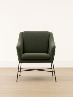Elan Lounge Chair – Charcoal Green Fabric Finish