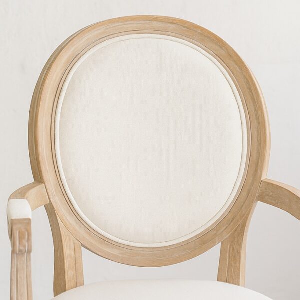 Louis Arm Dining Chair – Oak Frame | Linen Upholstery