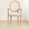 Louis Arm Dining Chair – Oak Frame | Linen Upholstery