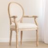 Louis Arm Dining Chair – Oak Frame | Linen Upholstery