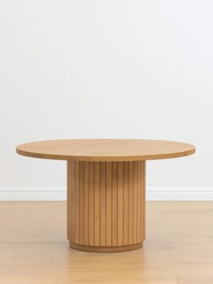 Lucia Round Dining Table – Warm Oak Finish