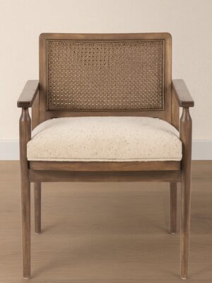 Lucinda Lounge Chair – Solid Oak | Cane Detail