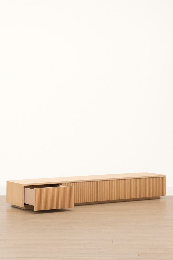 Melqui TV Stand – Light Oak Finish