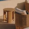 Nahara Outdoor Side Table – Woven Natural Frame