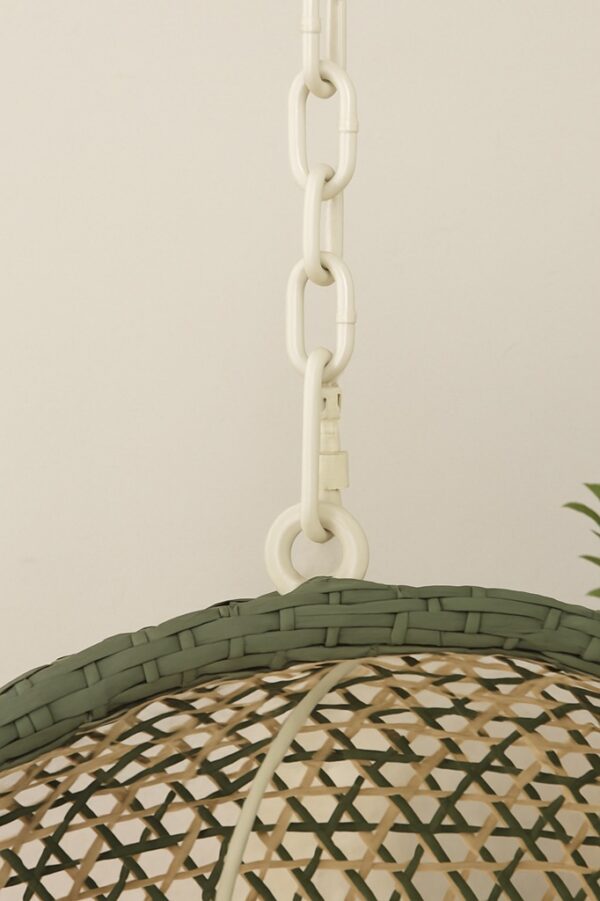Noara Hanging Chair – Multicolour Weave with Dark Grey Base