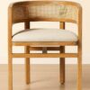 Porter Dining Chair – Oak Wood | Rattan Backrest