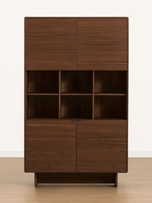 Rivano Tallboy Cabinet – Dark Oak Texture