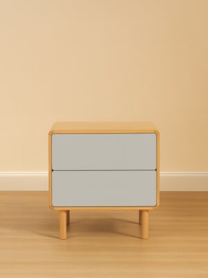 Zoey Solid Wood Nightstand – 2 Drawer